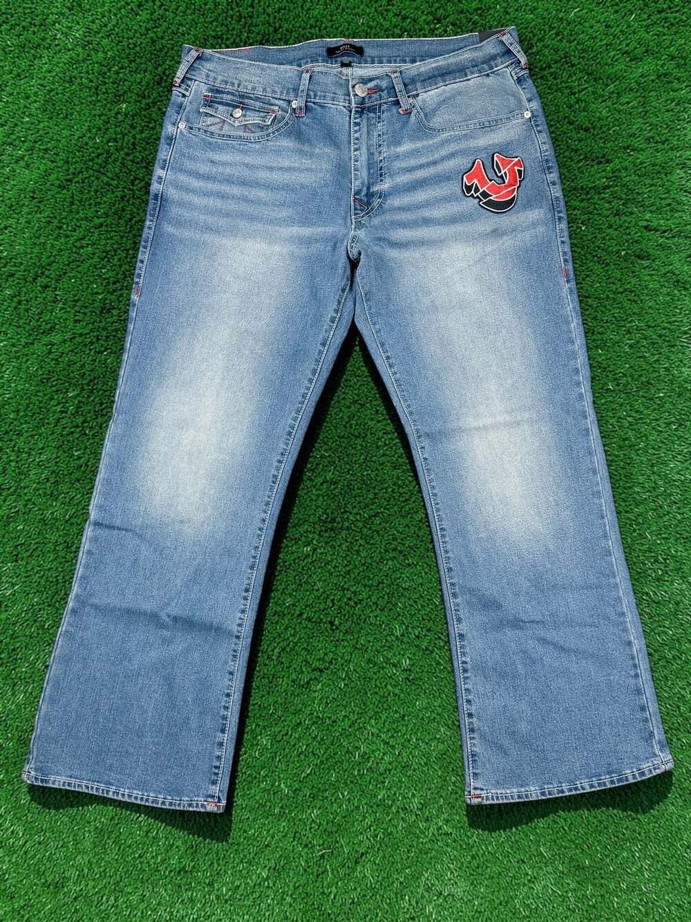 Men’s True Religion Billy Relaxed Bootcut Size 36X30 Jeans Light Wash